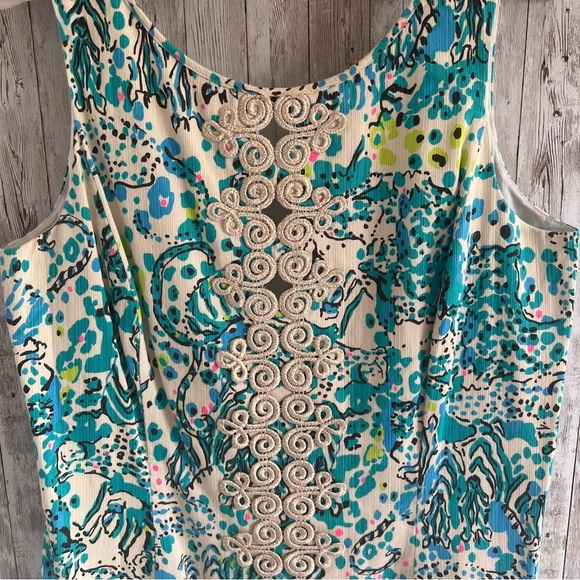 Lilly Pulitzer Ember Sea Oat Animal Print Shift Dress 10 - Picture 2 of 4